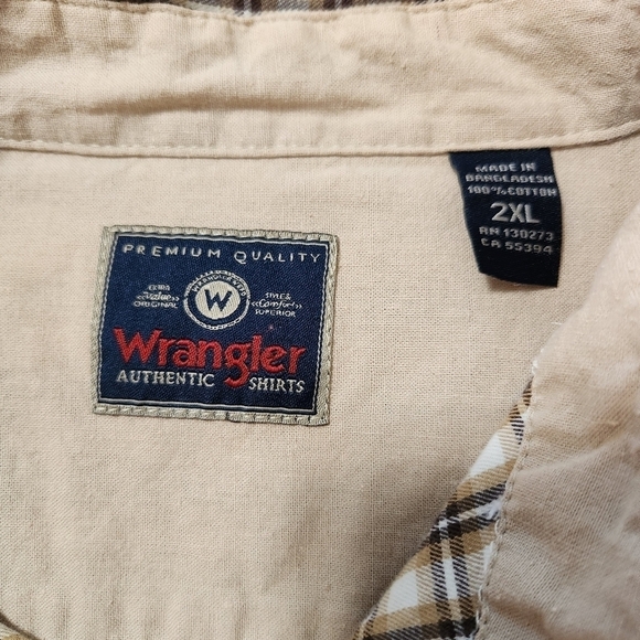 Wrangler Shirt Mens Plaid, sz 2XL - Picture 7 of 7